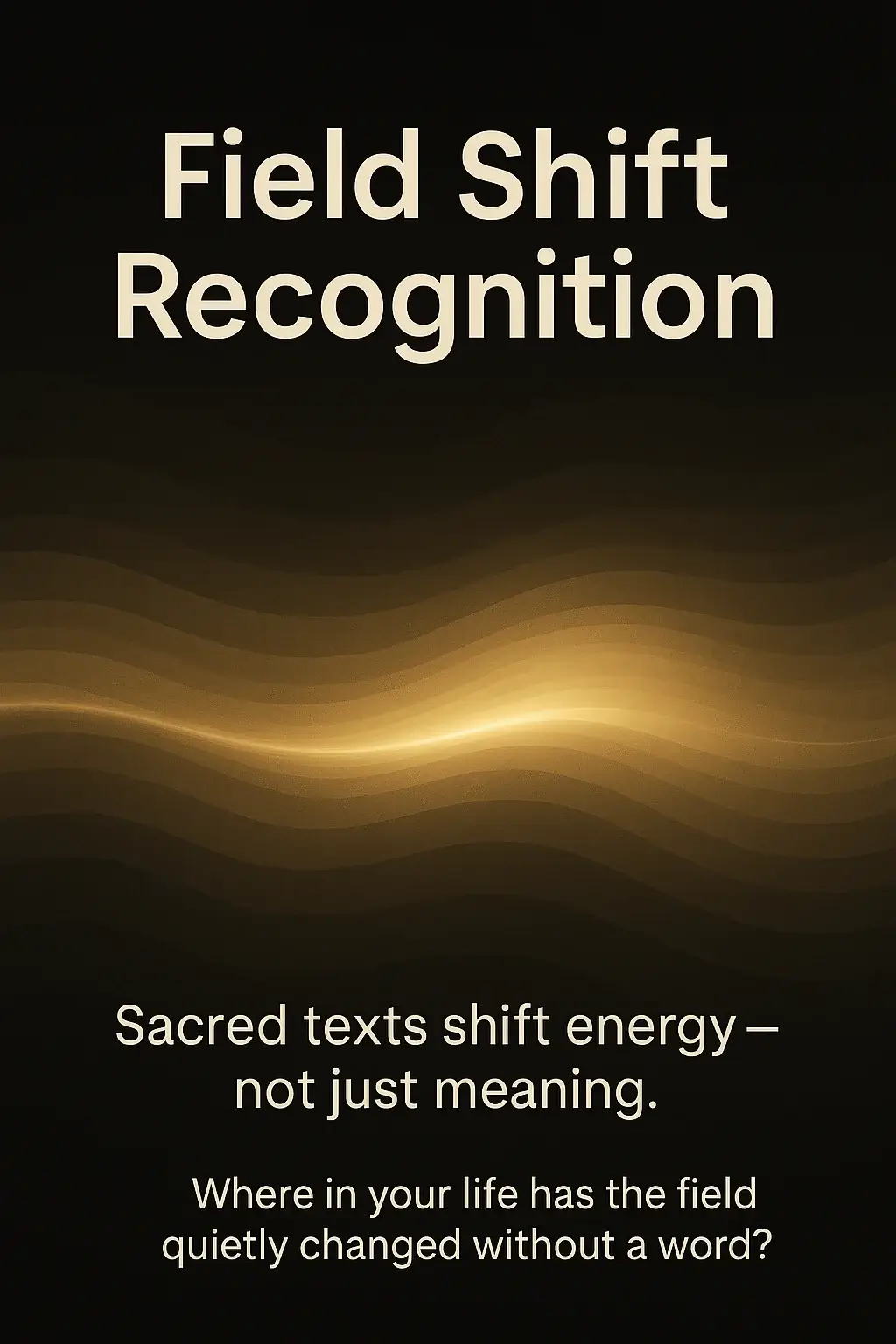 A glowing energy shift through layered fields and symbols, showing transition from darkness to light