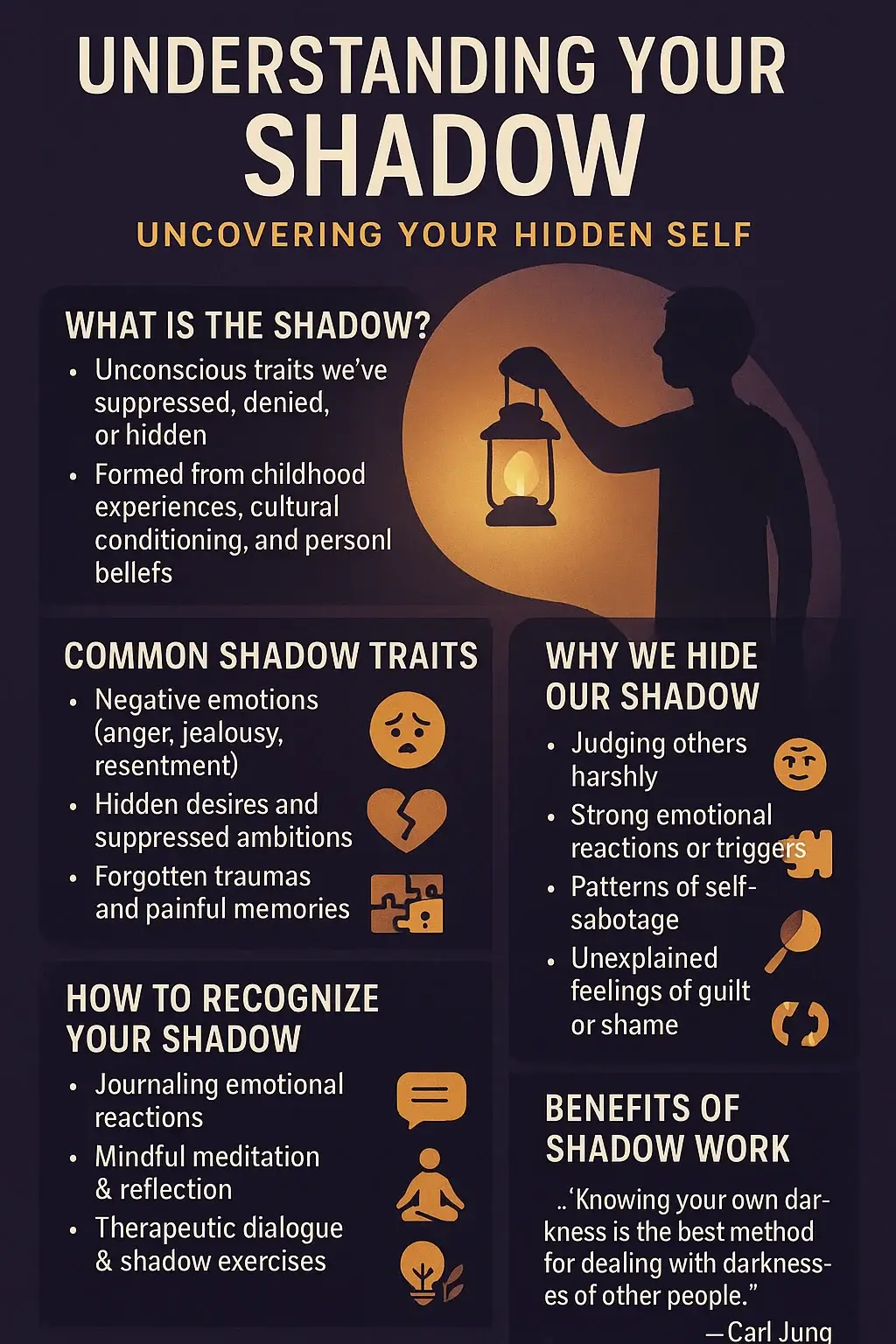 silhouette of a person uncovering hidden aspects symbolizing shadow work