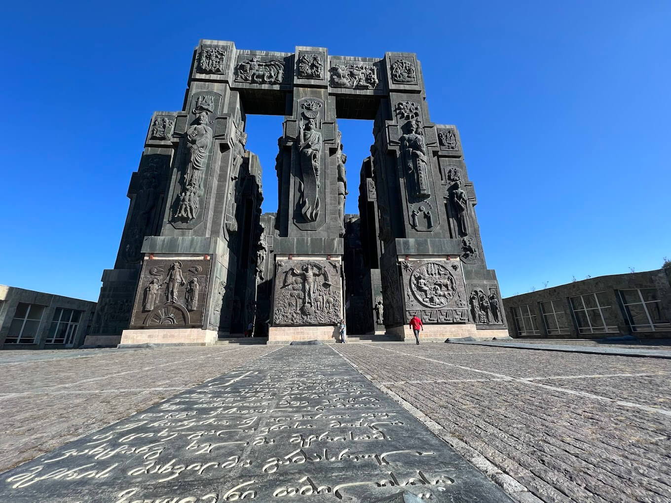 Chronicles of Georgia, Tbilisi stone monument, Zurab Tsereteli, Georgian history, Christian monuments, unfinished monument Georgia, spiritual travel Tbilisi