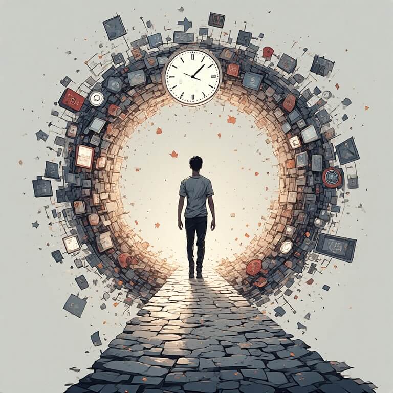 Conceptual image representing unconscious participation in cultural systems and the return of awareness.