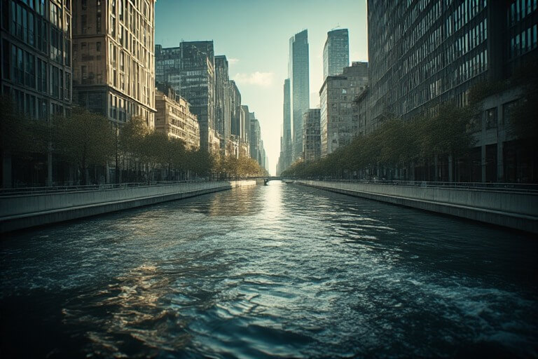 A river symbolising how modern culture shapes behaviour and addiction