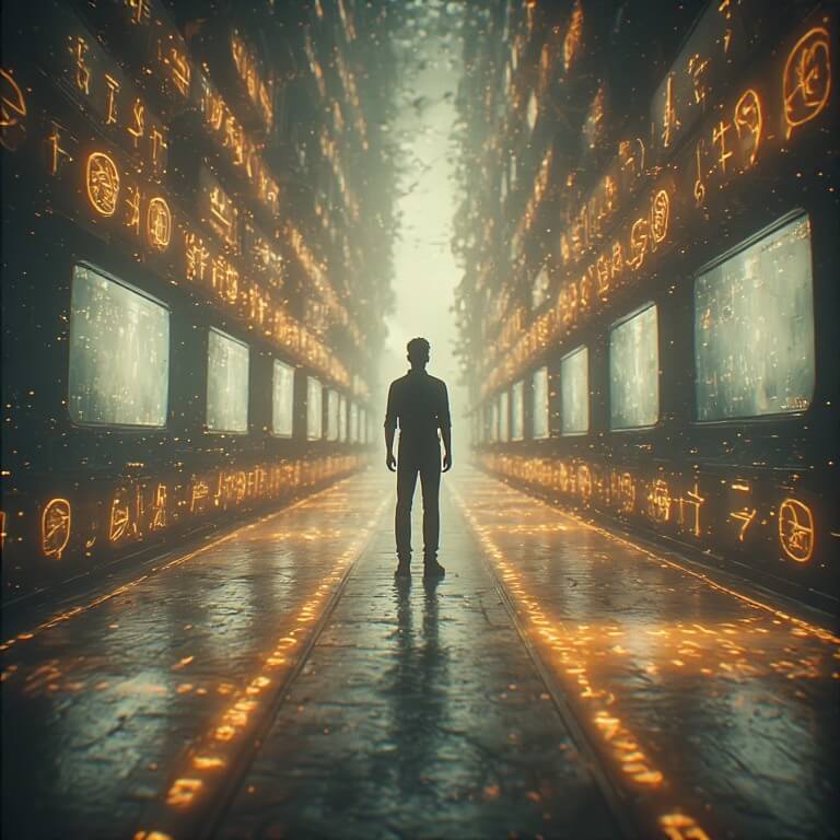 Abstract image of a person influenced by surrounding systems, symbolizing how environments reinforce habits and shape behavior.