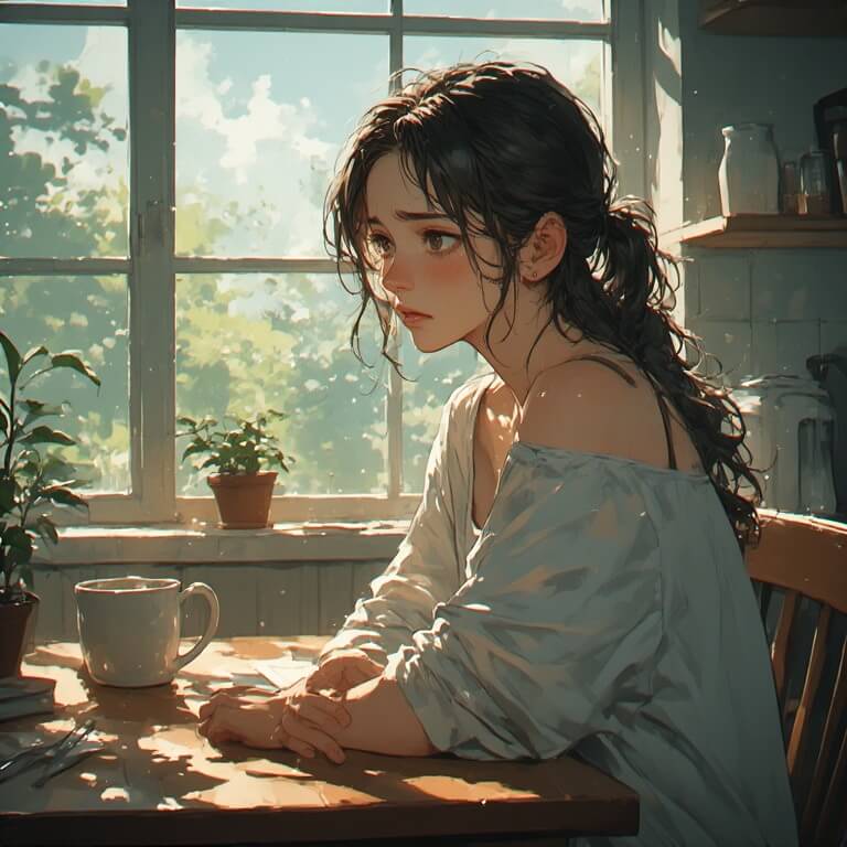 Stressed looking woman